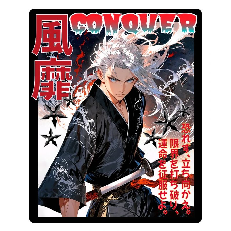 Fierce Samurai with Wind Pattern