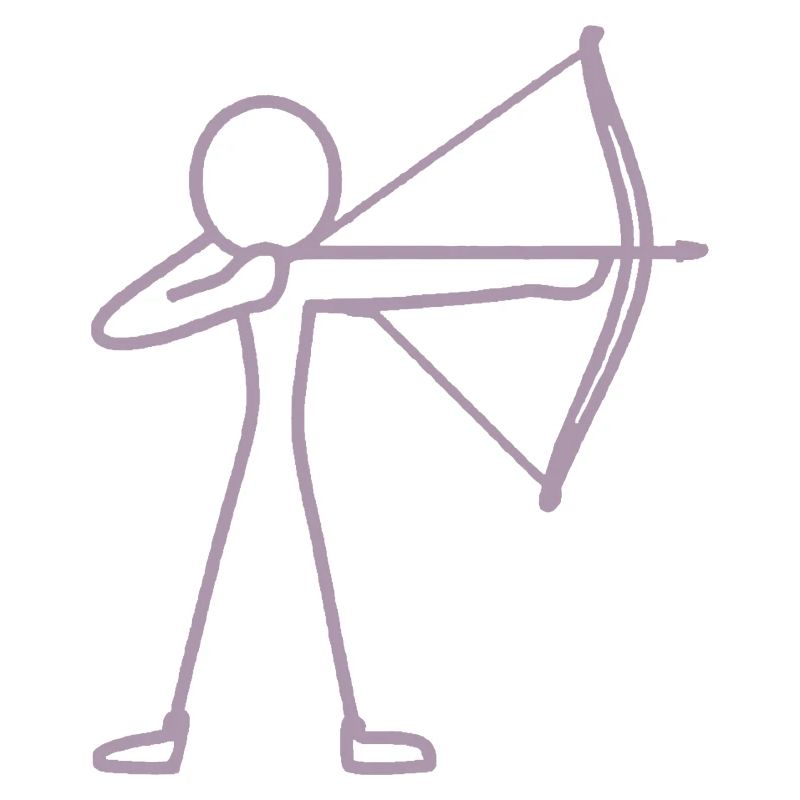 Strichmännchen Bogen Bogenschießen Bogenschütze