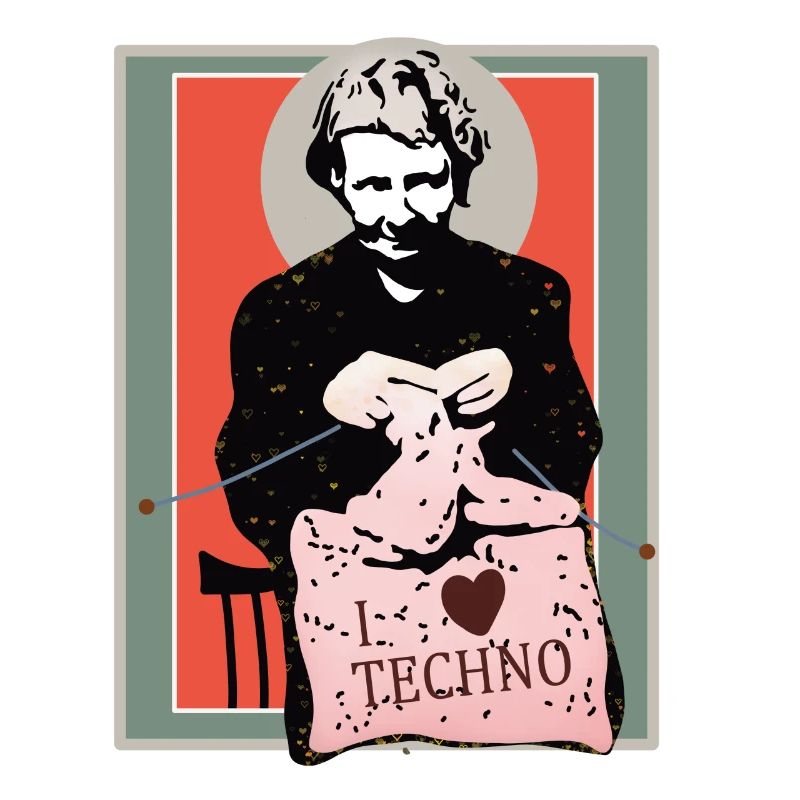 Techno Sewing Art Illustration