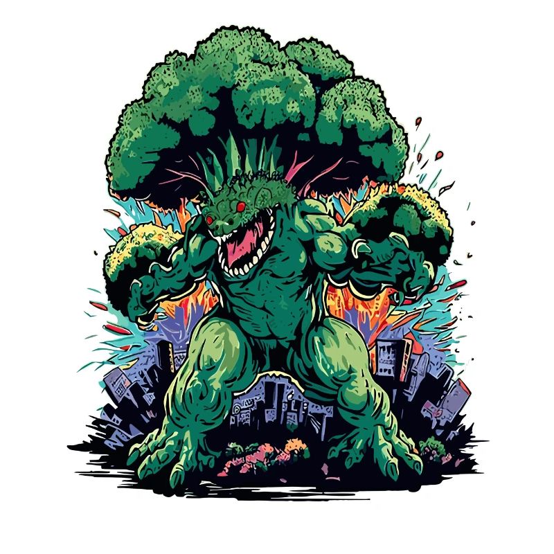 Brokkozilla monstre géant de brocoli
