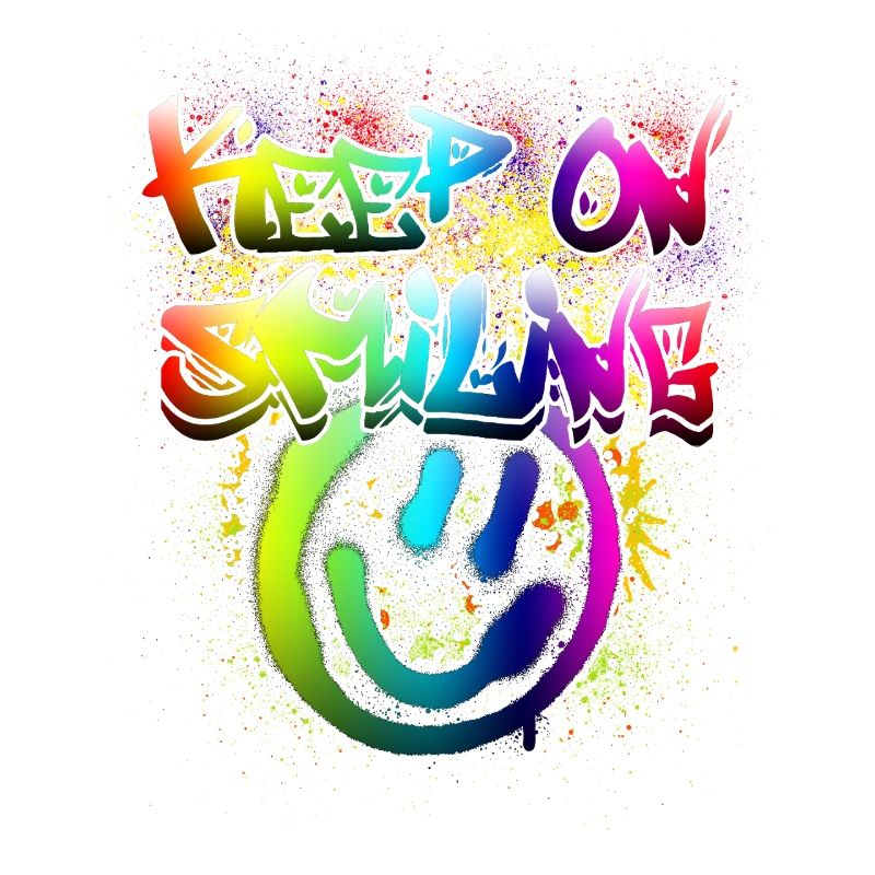 Conception de graffiti de visage heureux coloré