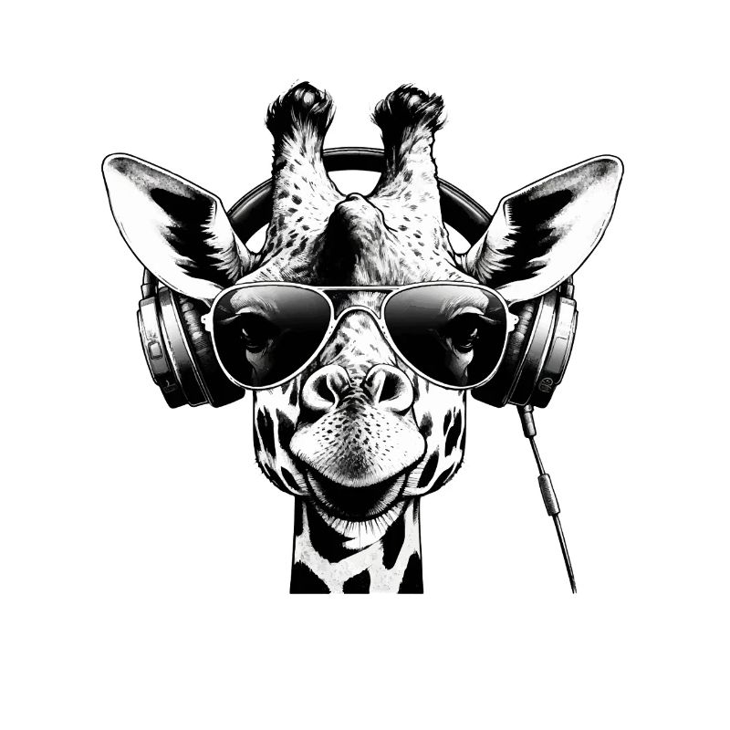Giraffe DJ Stil Kopfhörer Sonnenbrille