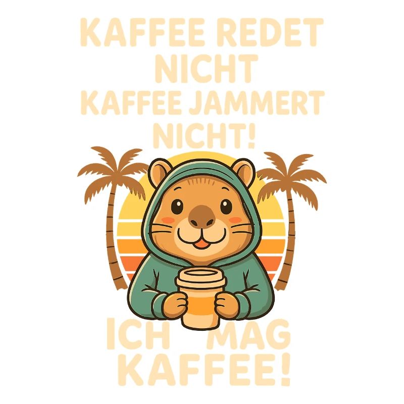 Capybara Kaffee Spruch Sunset