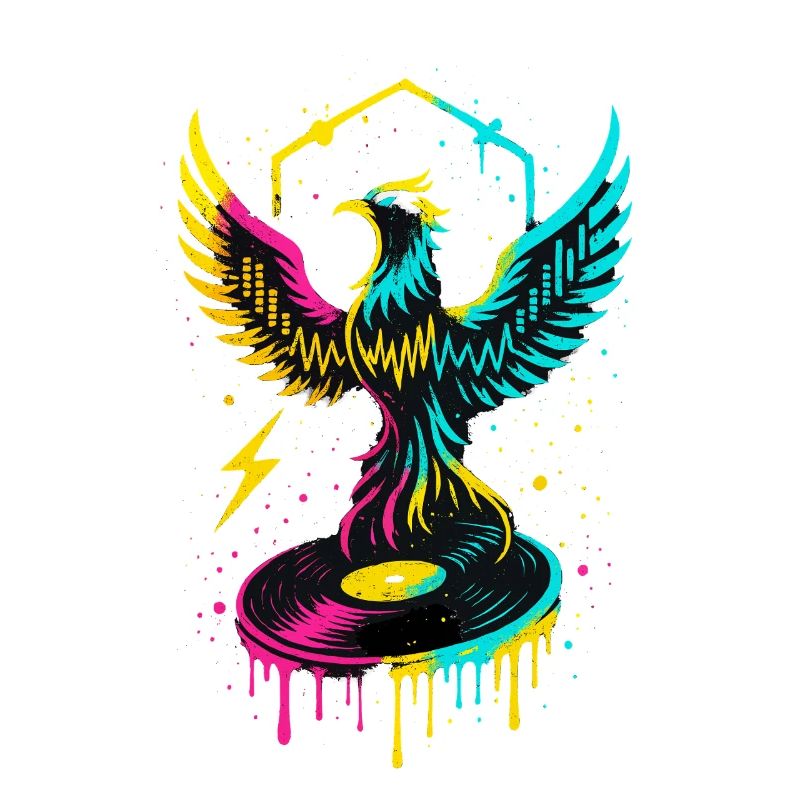 Phoenix DJ Vinyl, Neon Rave, Music Fire