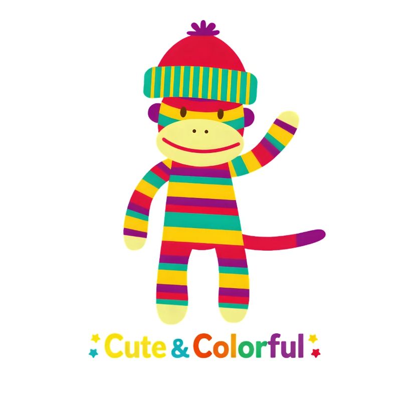 Singe rayé coloré : design mignon et coloré
