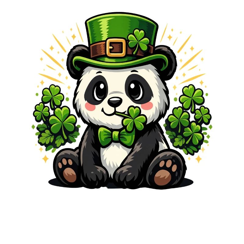  St Patricks Day Panda Bear Leprechaun Hat