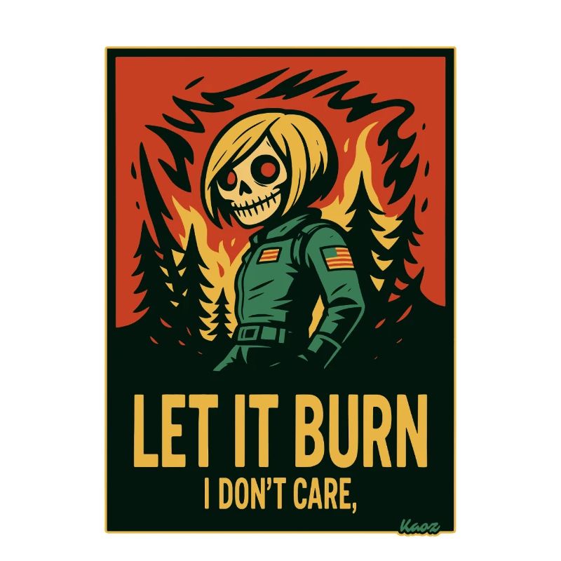 Skull skeleton and flames, let it burn