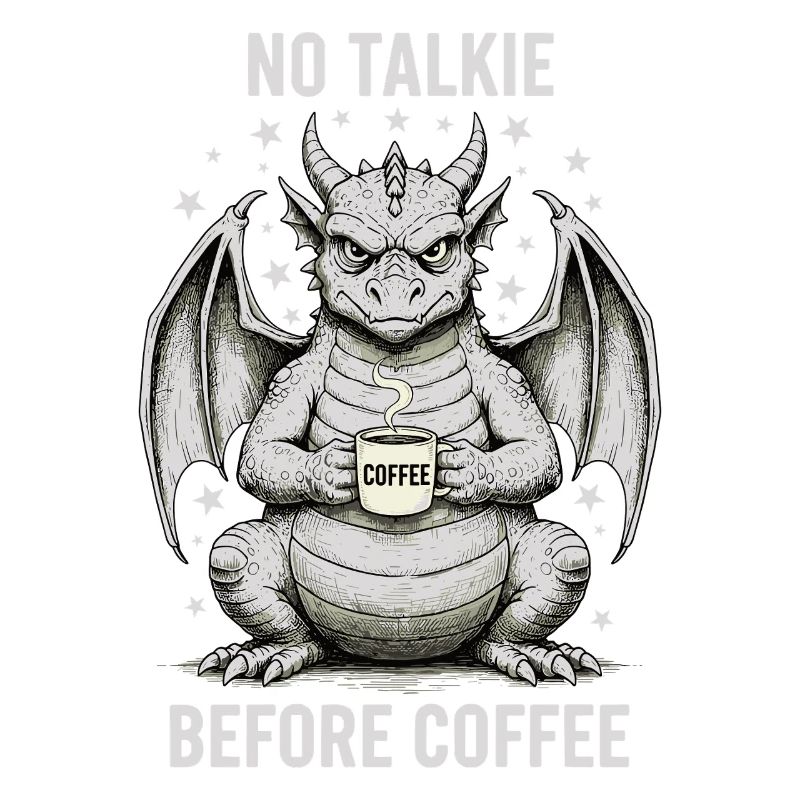No Conversation Before Coffee Lover Dragon