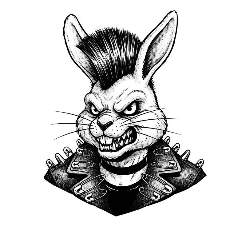 Heavy Metal Easter Bunny Rocker Easter Hardcore Bunny