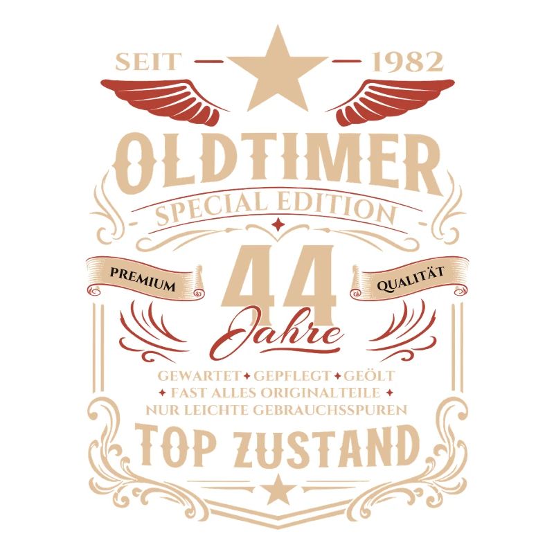 44. Geburtstag Geschenk Mann Oldtimer Vintage 1982
