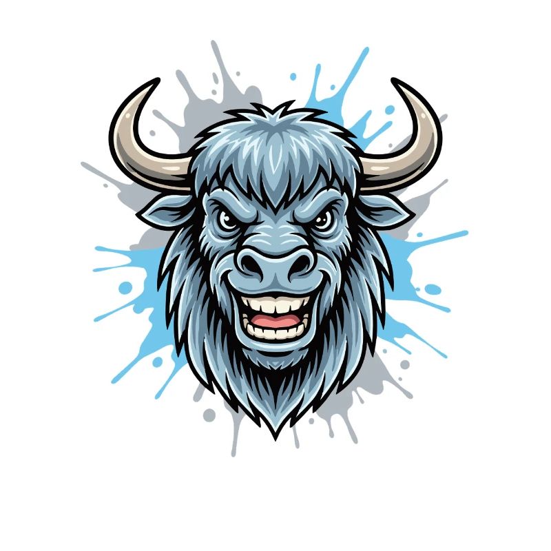 Blue Bison Head Splash