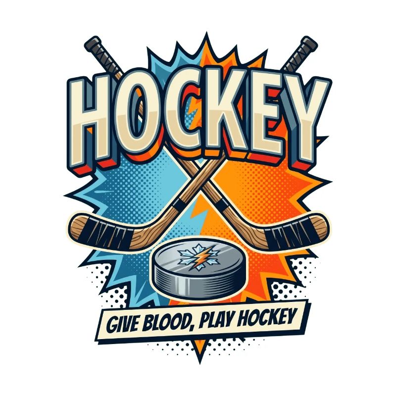 Retro Eishockey Schläger Puck Comic