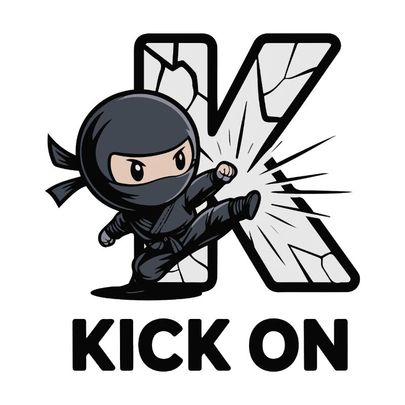 Ninja Kick Through K Logo