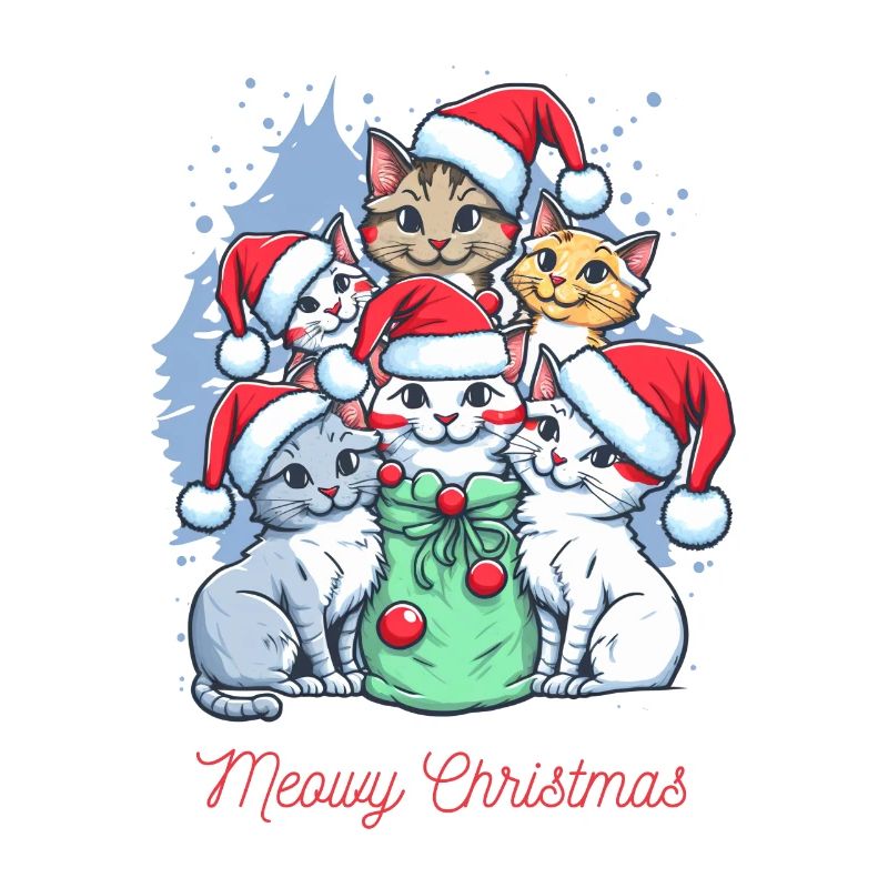 Conception de l’équipage de Noël de chat festif