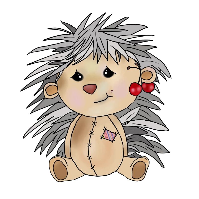 Igel mit Kirschen