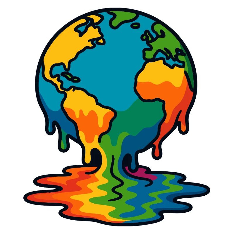 Rainbow Earth Melting Globe