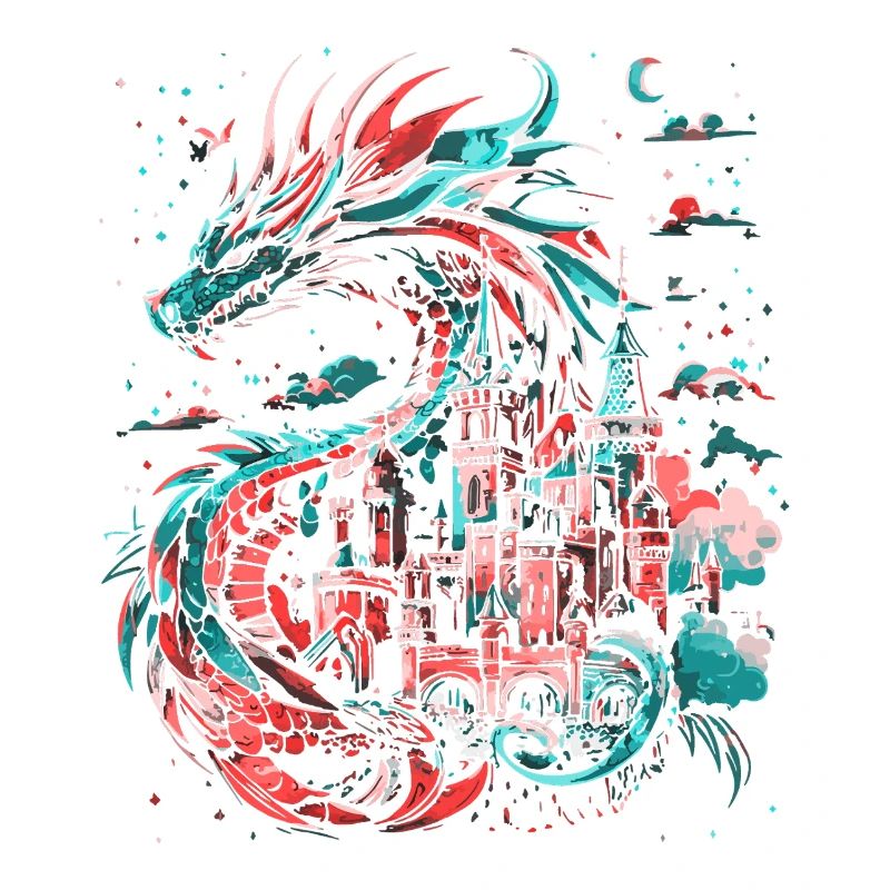 Dragon Castle Fantasy Magic Mythology Creature