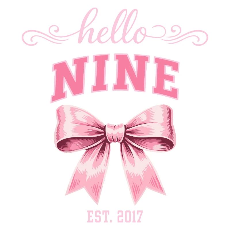 Hello Nine 9 Ans Est 2017 Anniversaire Nœud