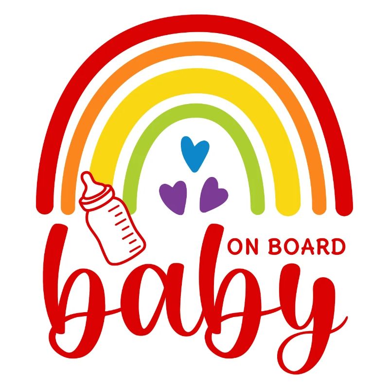 Boho Rainbow Hearts Biberon Bébé à bord