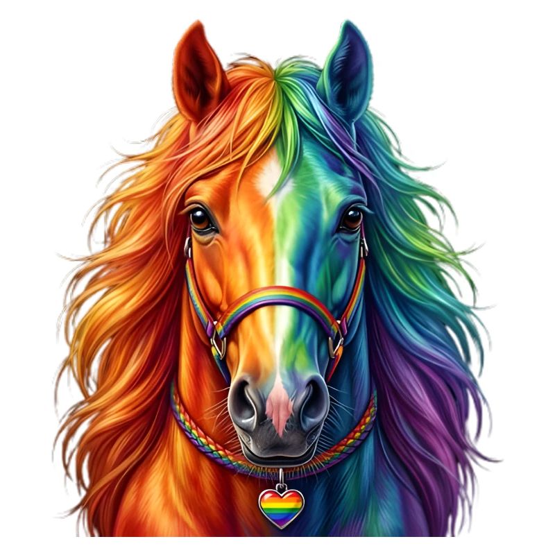 Regenbogenpferd / Pferd in Regenbogenfarben