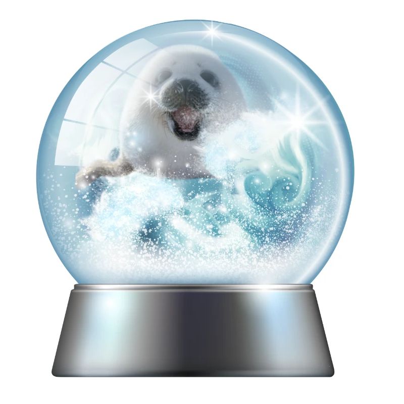 Boule à neige chiot en hiver