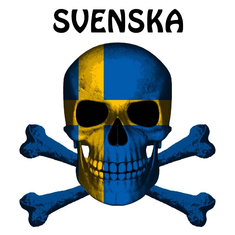 Skull Jolly Roger Pirate Flag Svenska R6Z