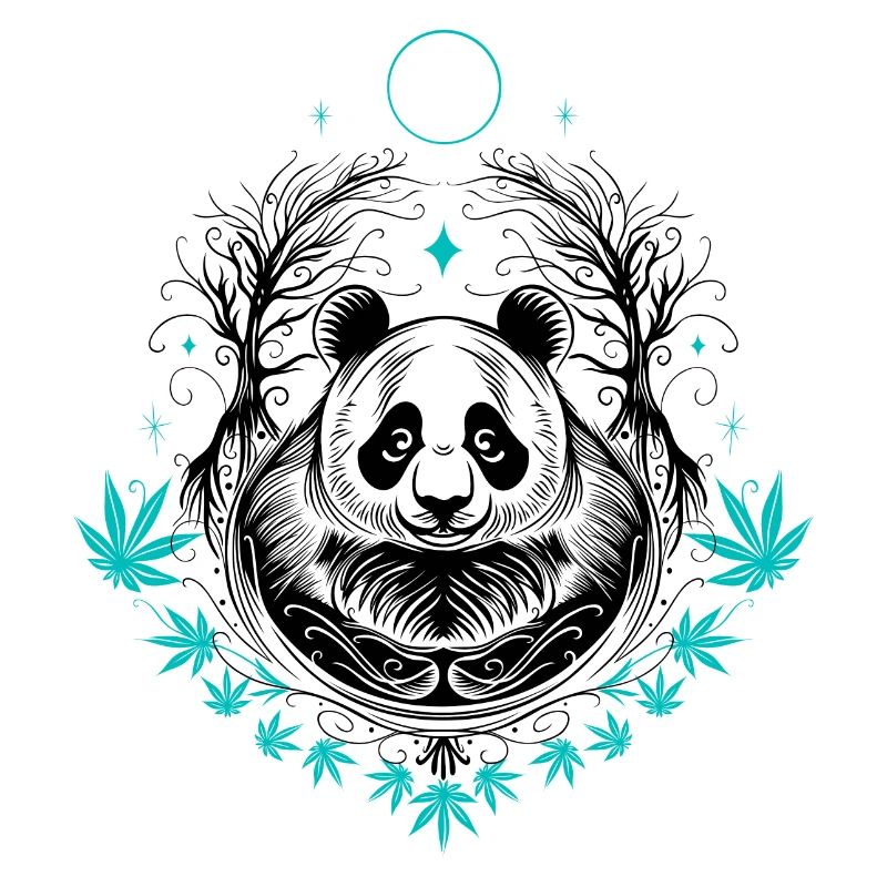 Panda Panda Bear Tattoo with Bamboo