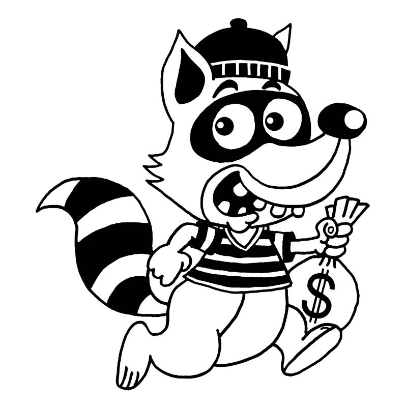 Dieb Waschbär (Schwarz)
