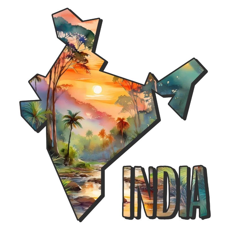 Watercolor Map India