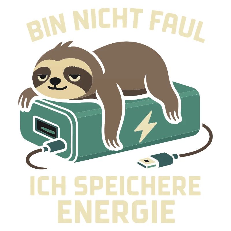 Faultier Spruch: Ich speichere Energie