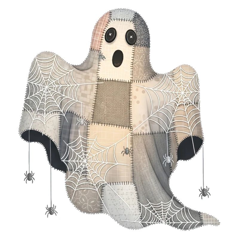 Fantôme patchwork avec toiles d’araignée