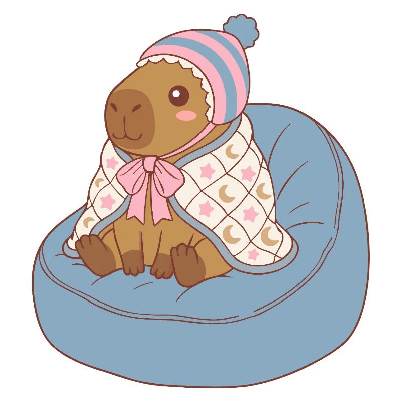 Cuddle Capybara Moonstar Blanket - Kawaii Design