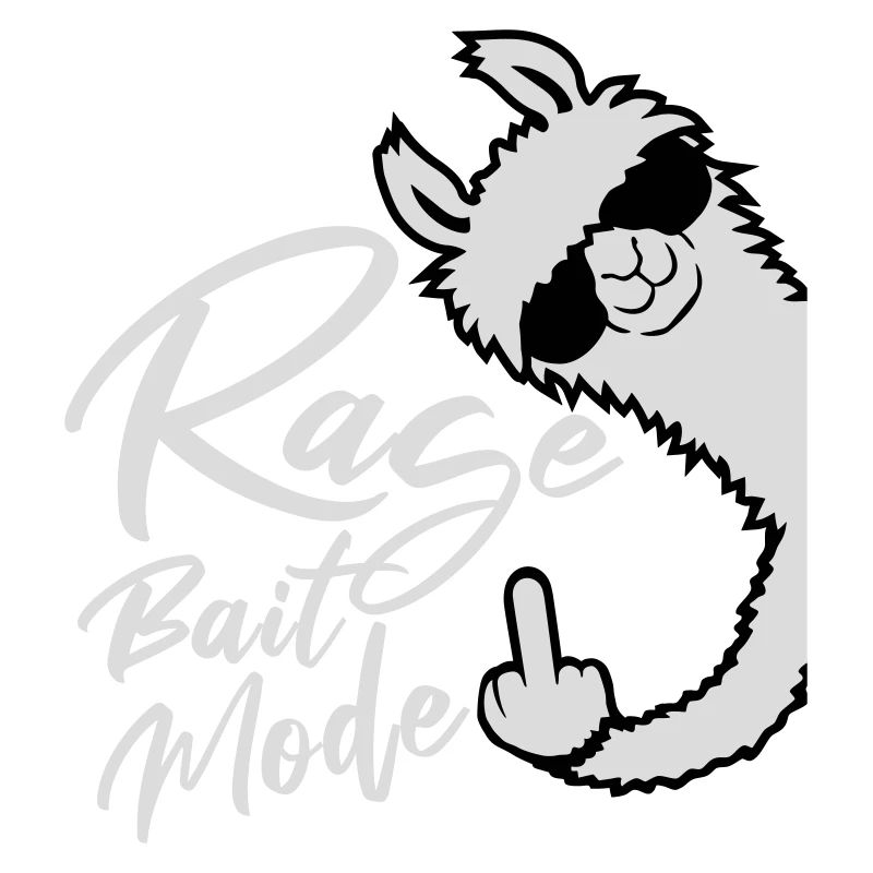 Rage Bait Llama Alpaca Sunglasses Middle Finger