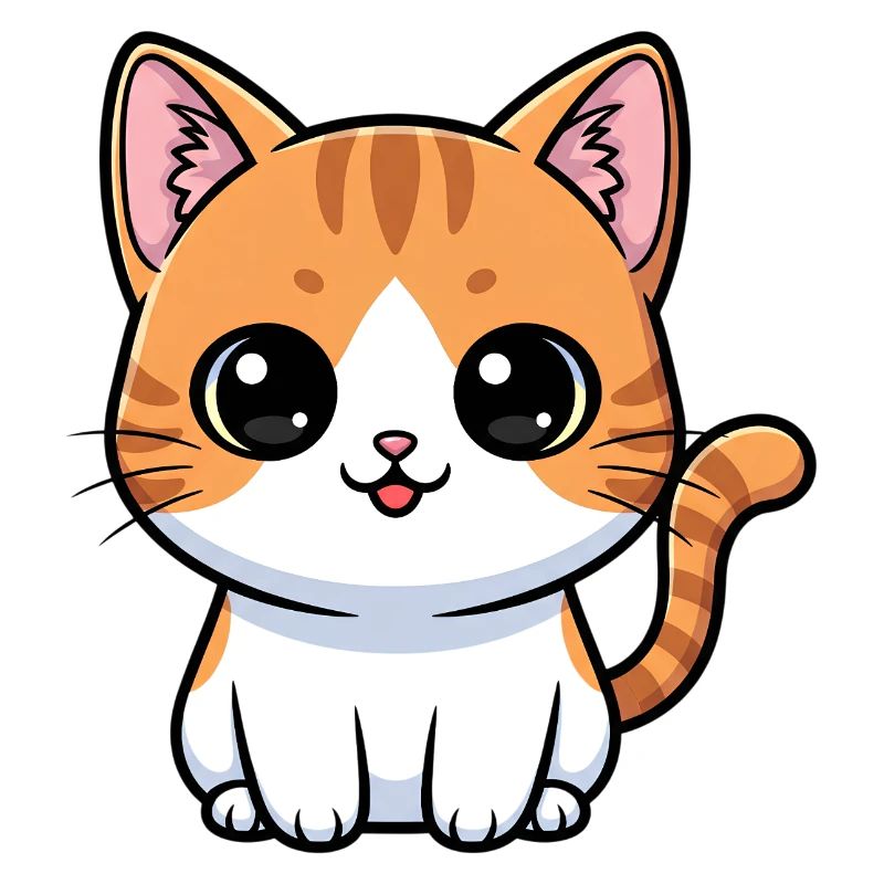 Orange Tabby Kawaii Cat