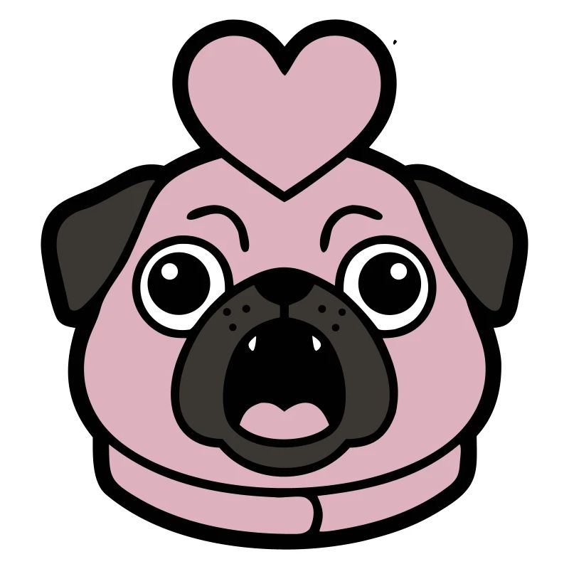 Mops Hund Herz Liebe Bellen
