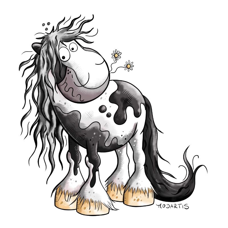 Lustiger Irish Tinker Schecke Pferd Pferde 