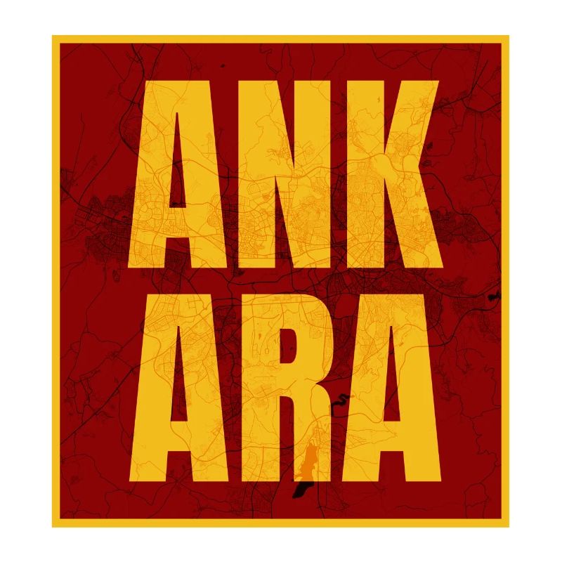 Ankara Großbuchstaben Gelb Rot