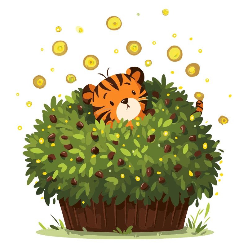 Magie du tigre caché dans la brousse