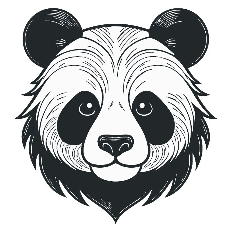 Panda illustration with playful expression