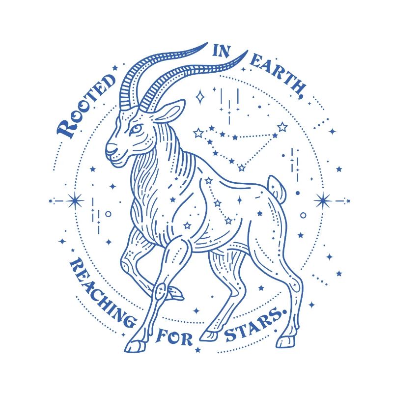 Steinbock Sternzeichen Geschenk – Erde & Sterne Design