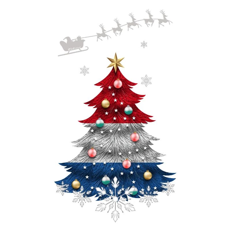 Weihnachtsbaum mit niederländischer Flagge