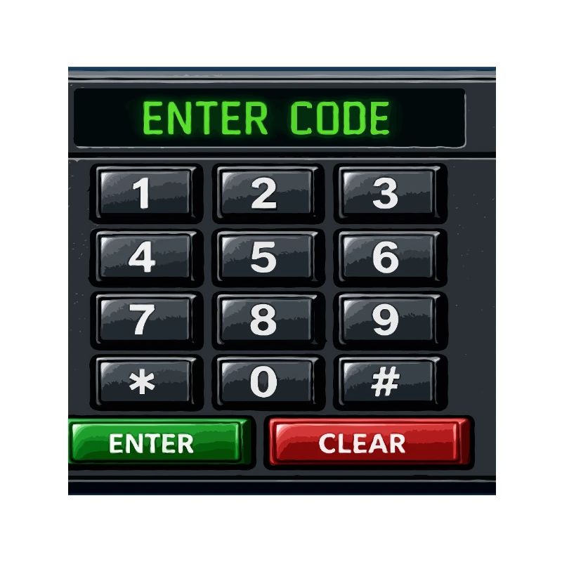 Entrée du code Clavier néon
