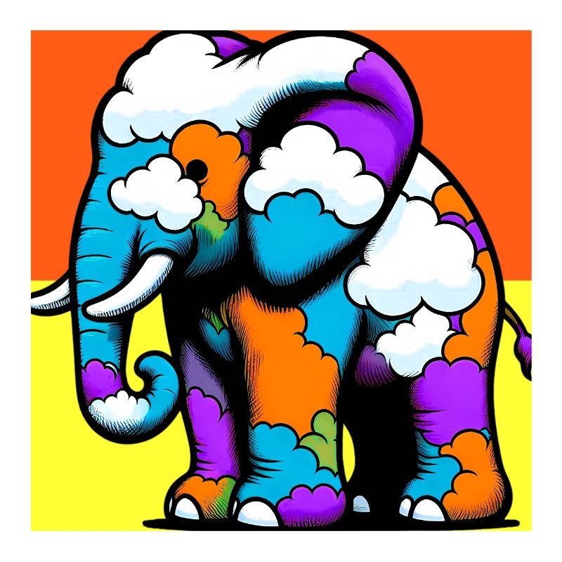 Elephant with Cloud and Clouds