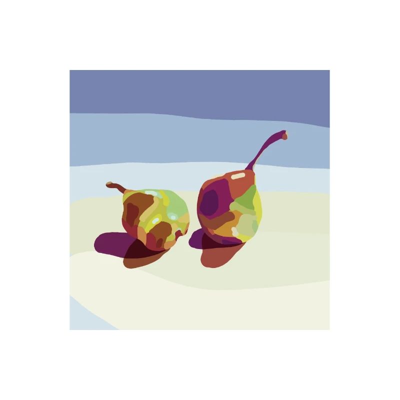 Abstract pears on the beach