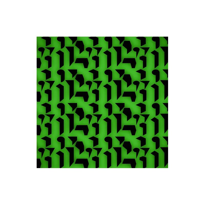 Formes et objets à motifs déco en vert-noir