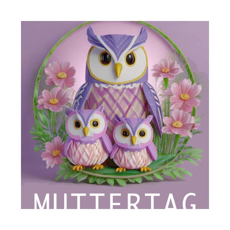 Muttertag Eulenfamilie