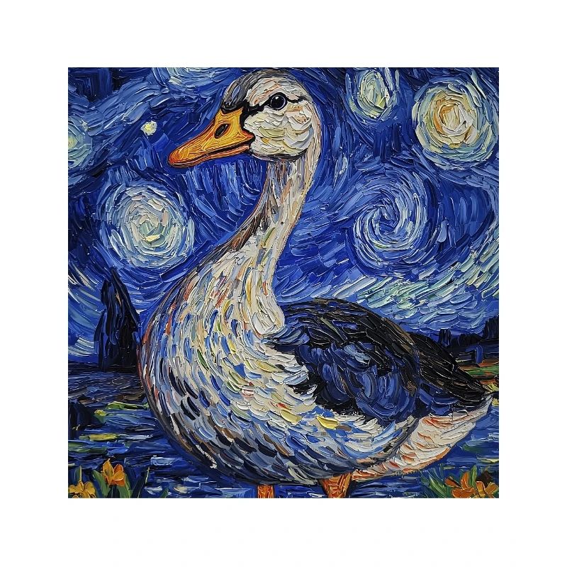 Gans Ente Vogel Van Gogh Style Starry Night