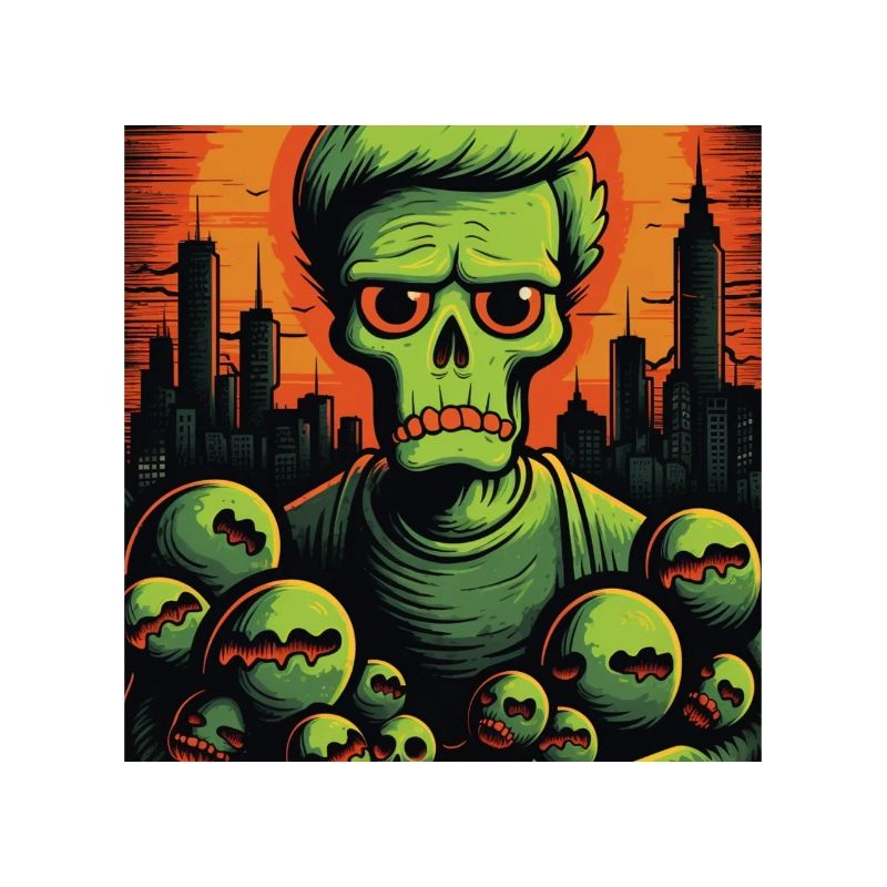 Neon Zombie with Skeleton Balls