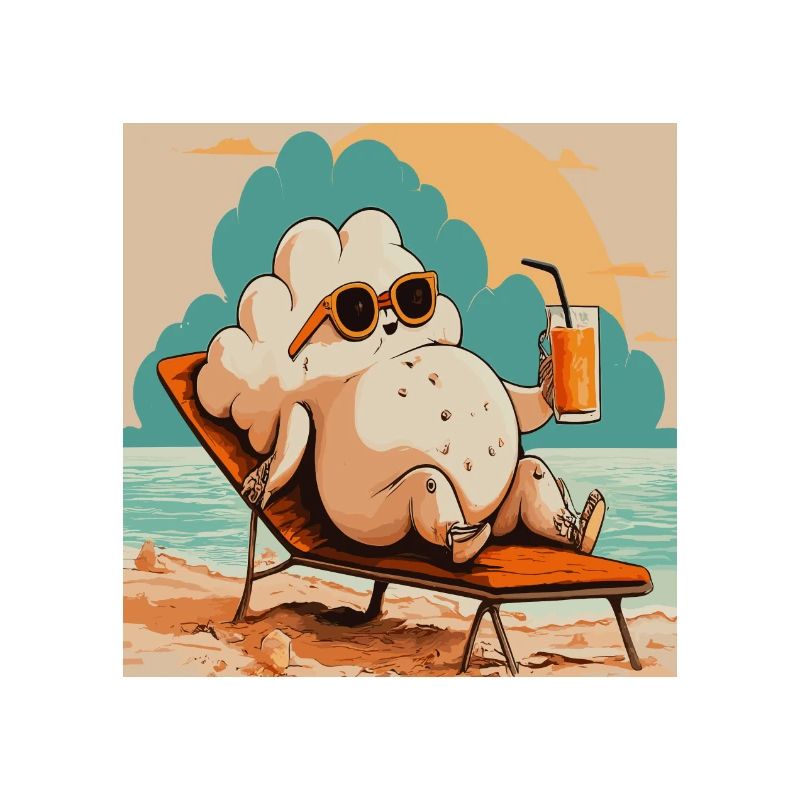 Conception de vacances relaxantes à la plage de pop-corn