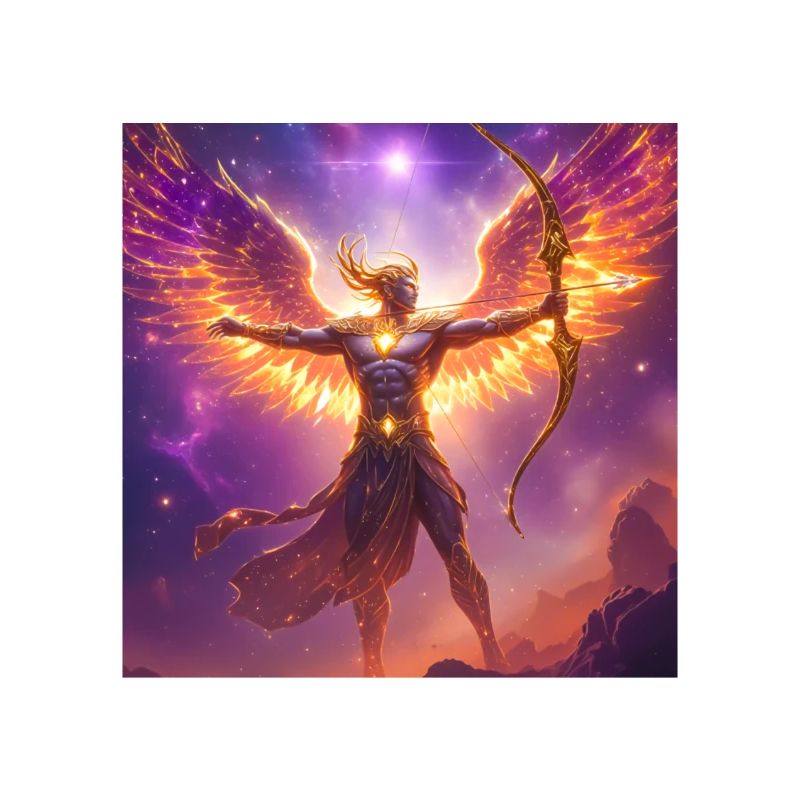 Céleste centaure archer tirant des flèches de feu stellaire